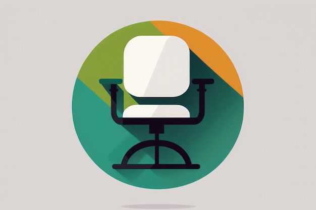 Chaise de bureau illustration icône logo concept d'entreprise IA générative