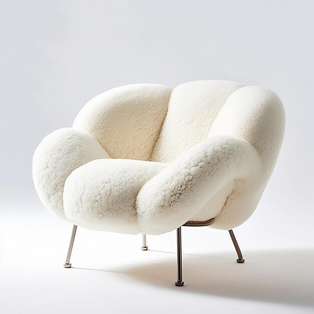 une chaise avec un coussin blanc qui dit " la chaise est fabriquée par une entreprise ".