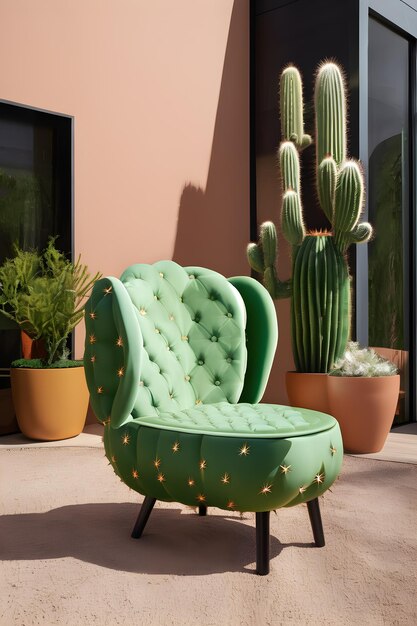 chaise créative de concepteur en forme de cactus