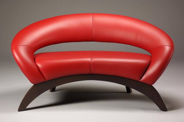 Photo une chaise de cuir rouge luxueuse, audacieuse et vibrante, une chaise d'amour.