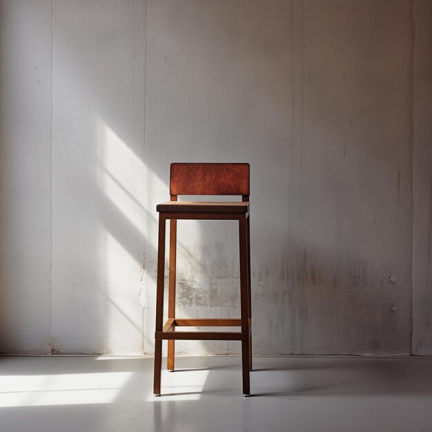 une chaise dans une pièce avec un mur blanc et une pancarte qui dit « personne ».