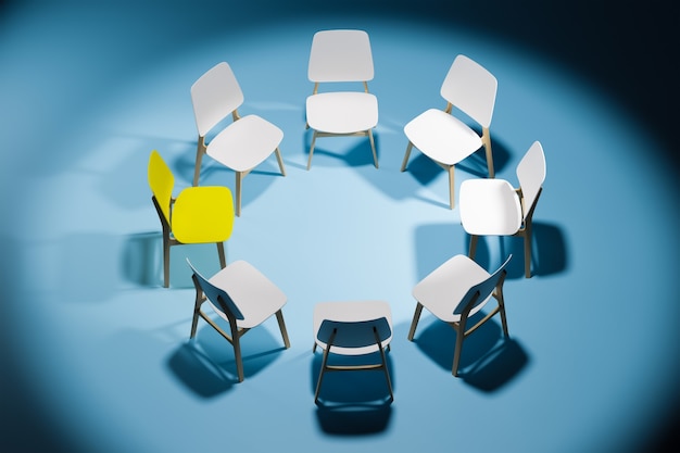 Photo une chaise dans une pièce vide le concept de minimalisme