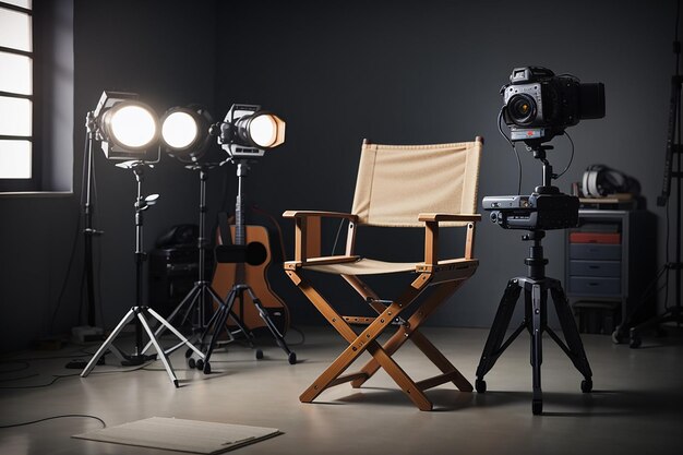 Chaise de directeur de la photo dans le studio