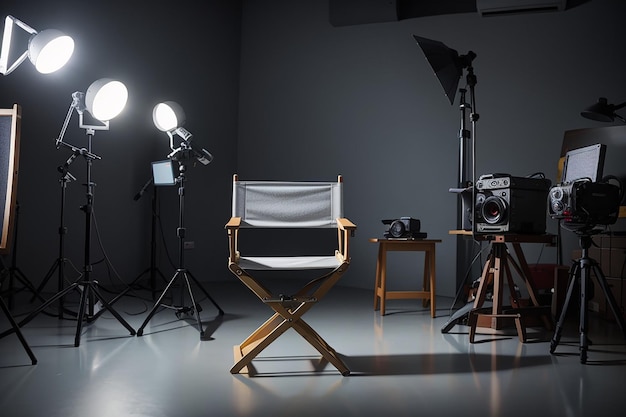 Chaise de directeur de la photo dans le studio