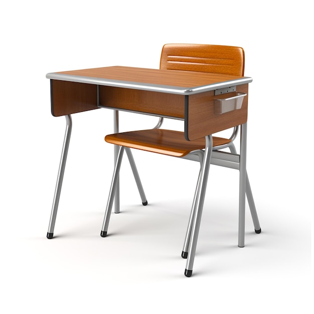 Une chaise d'école sur fond blanc