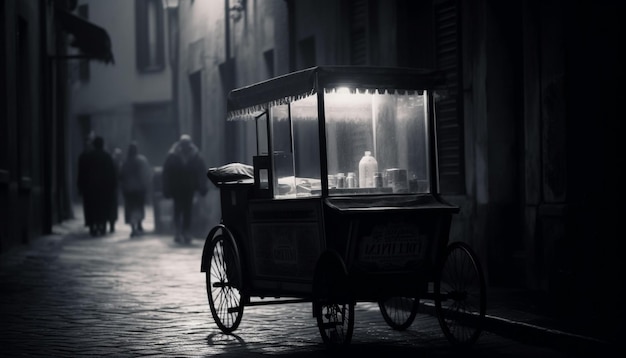 chaise d'église dans la nuit IA générative