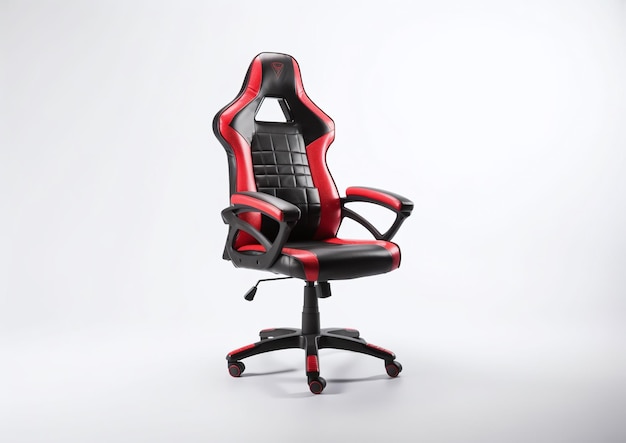 Chaise gamer moderne sur fond blanc