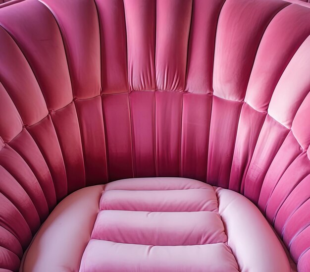 de chaise intérieure rembourrée de velours dans le style de magenta clair et rose