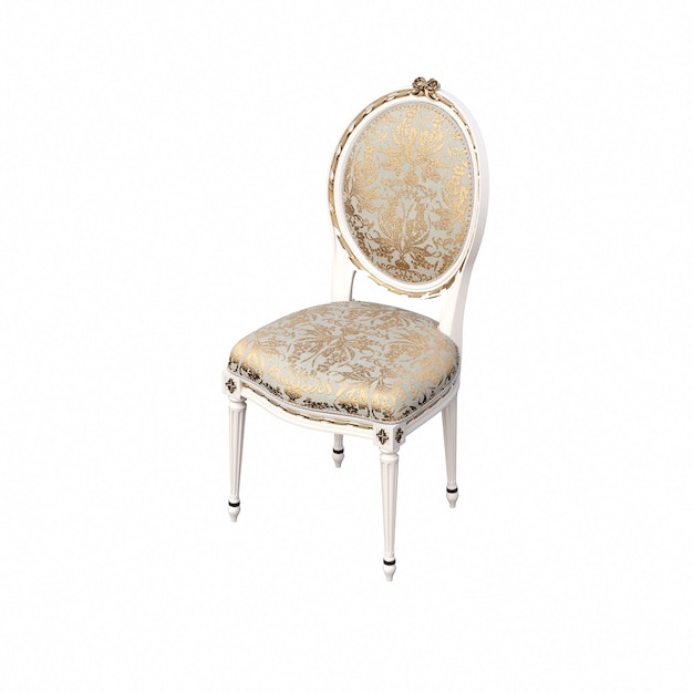 chaise isolée sur fond blanc, mobilier d'intérieur, illustration 3D, rendu cg