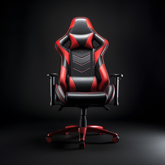 une chaise de jeu noire et rouge