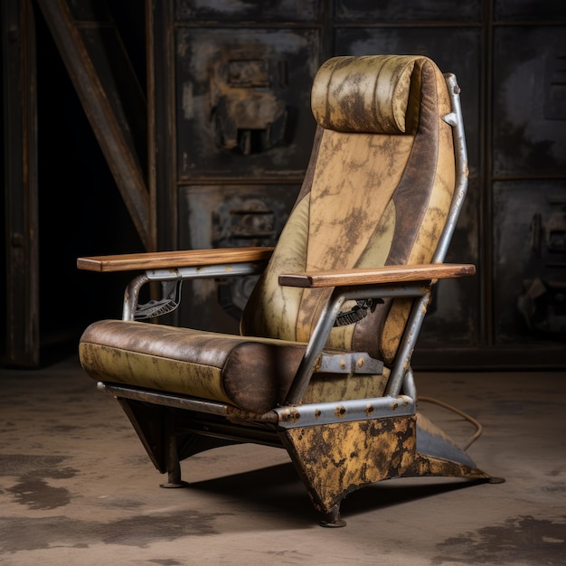 Photo une chaise de jeu de photographie industrielle vintage avec un charme rustique