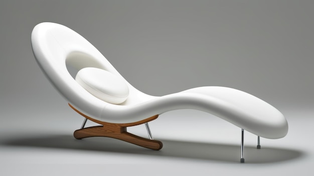 Chaise longue inspirée de l'espace rétrofuturiste