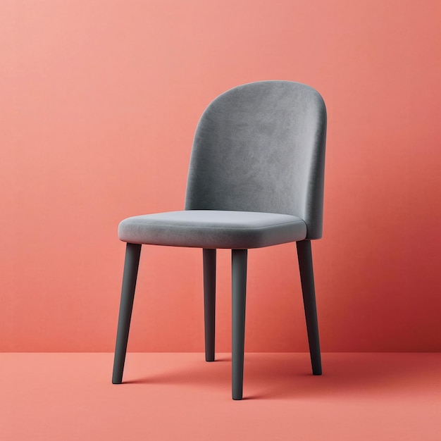 Une chaise moderne avec une ombre sur un fond isolé