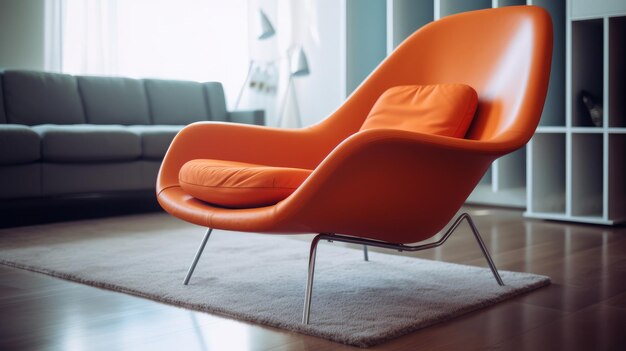 Chaise moderne orange Illustration AI Générative