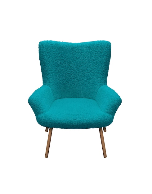 Chaise moderne turquoise isolé sur fond blanc