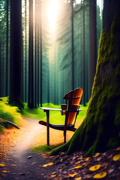 Photo chaise moelleuse dans la forêt