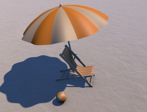 Chaise de plage 3D