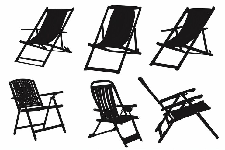 Photo chaise de plage sur fond blanc