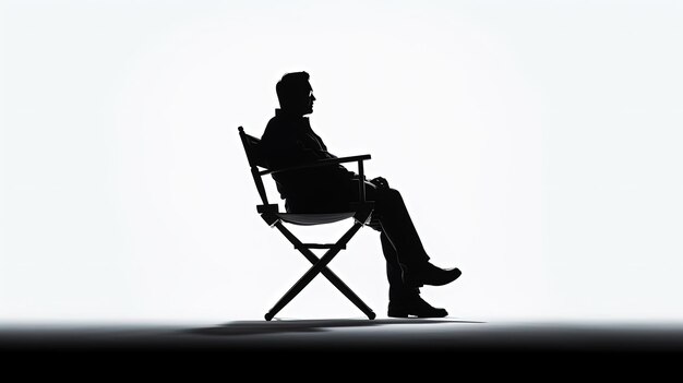 Photo chaise de réalisateur silhouettée sur fond blanc