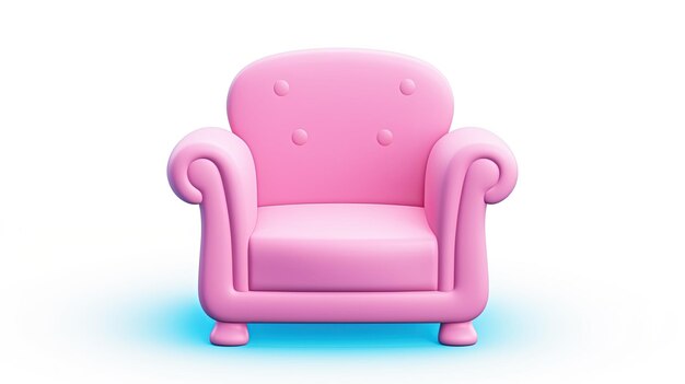 Une chaise rose avec un coussin rose qui dit " le haut ".