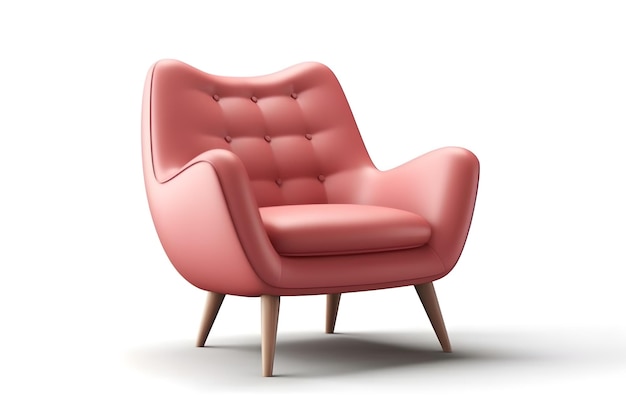 Photo une chaise rose avec des jambes en bois.