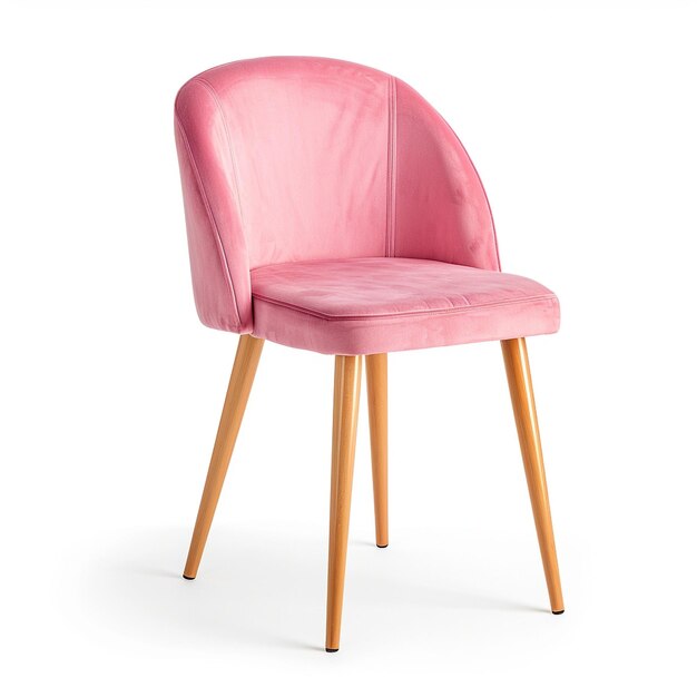 Photo une chaise rose avec des jambes en bois