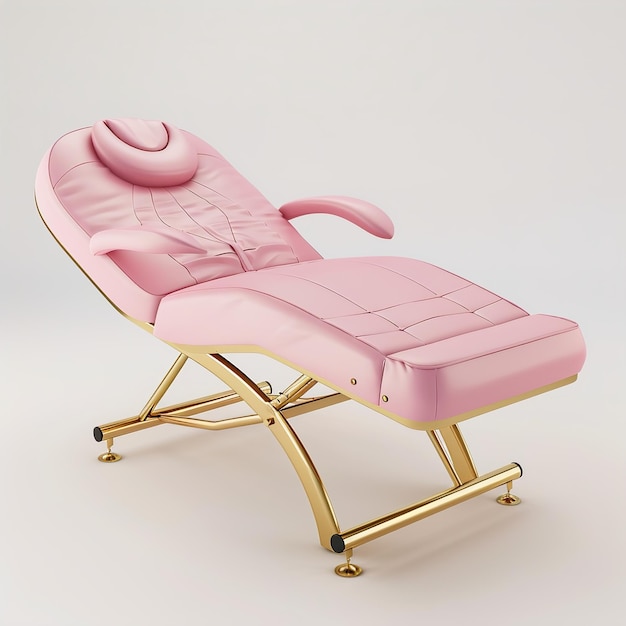 une chaise rose avec un manteau d'une veste dessus