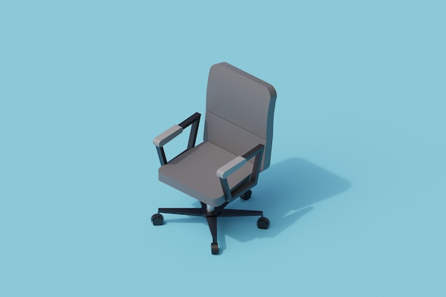 Chaise simple objet isolé. Illustration de rendu 3D isométrique
