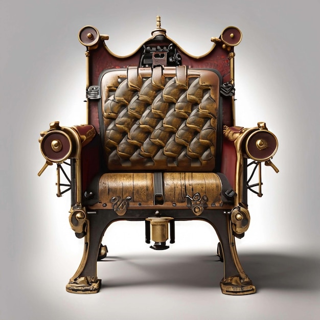 Chaise Steampunk dorée