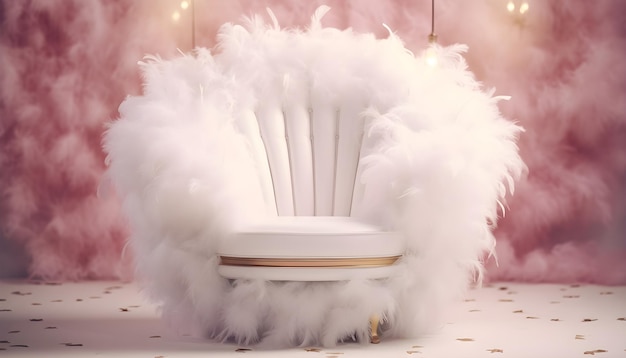 Photo une chaise de style moderne décorée de plumes