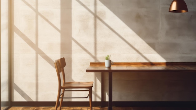 Chaise et table dans la pièce