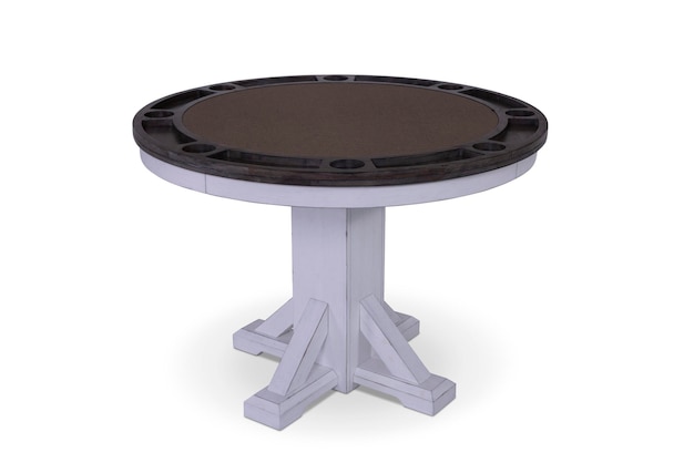 Chaise de table vide de couleur gris noir isolée sur fond blanc, y compris un tracé de détourage