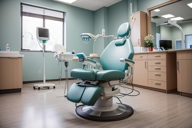 Une chaise vide dans le bureau du dentiste bureau vide du dentiste