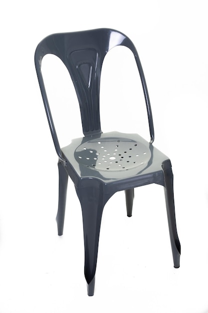 Chaise vintage Industrial Metal Steel grise
