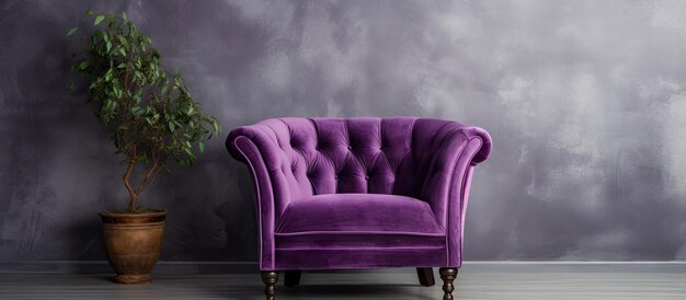 Photo une chaise violette vintage.