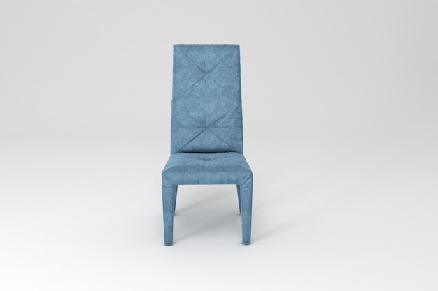 Photo chaise vue de face isolée sur fond blancrendu 3d