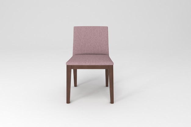 Chaise vue de face isolée sur fond blancRendu 3D