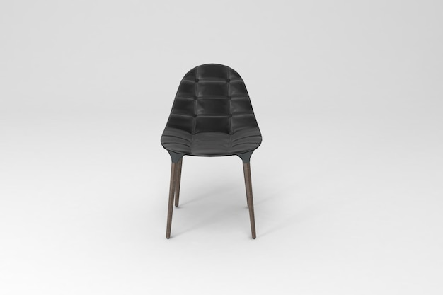 Chaise vue de face isolée sur fond blancRendu 3D