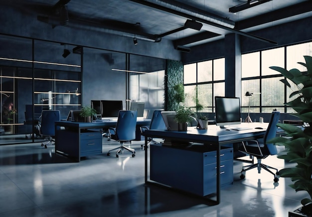 Chaises et bureaux assis au bureau