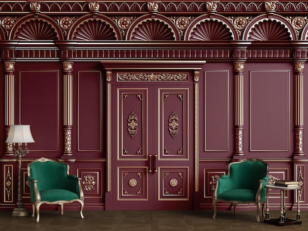 Chaises classiques dans un intérieur de luxe