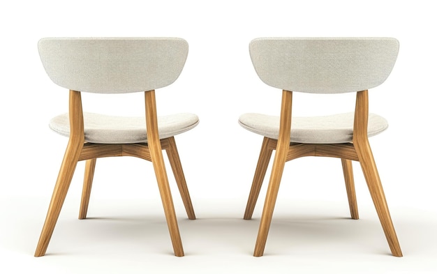 Des chaises de design scandinave isolées sur un fond transparent