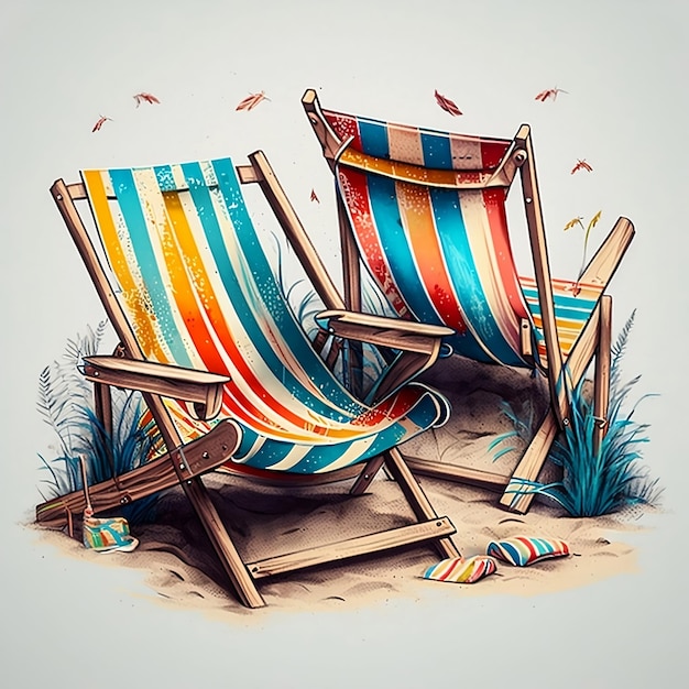 Chaises de plage sur la plage