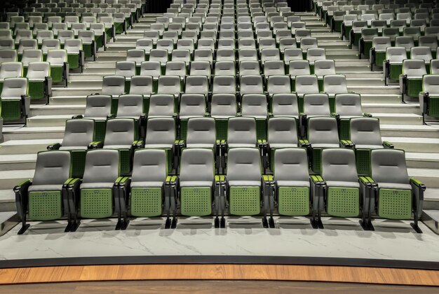 chaises rouges dans le cinéma Philharmonic