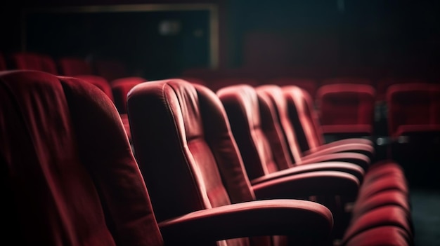 Photo chaises rouges vides de théâtre generative ai