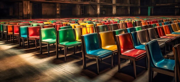 Les chaises sont multicolores