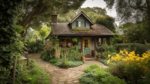 Un chalet confortable entouré d'un magnifique jardin tentaculaire