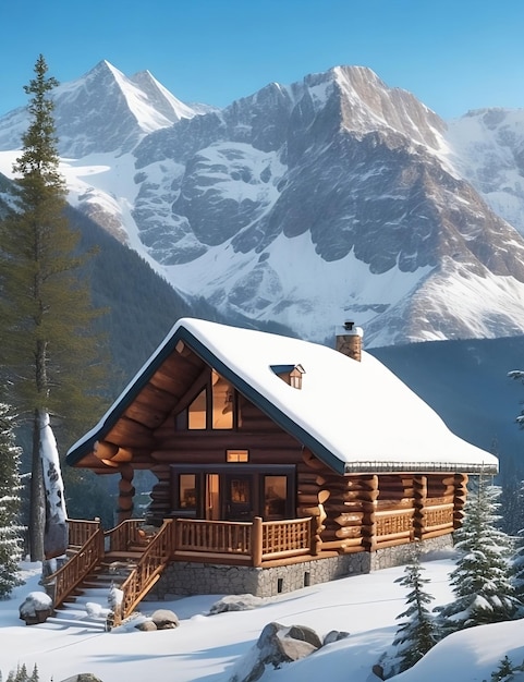 Chalet d'hiver de montagne