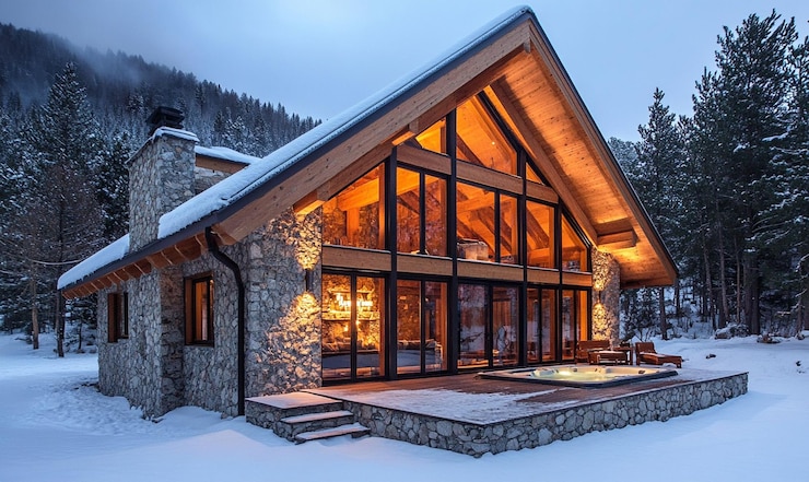 Photo chalet de montagne de luxe