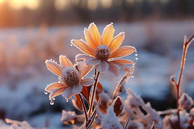 La chaleur du foyer de la marguerite dans le froid