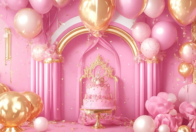 La chaleur royale Un décor accueillant avec des touches de rose et d'or pour une fête festive